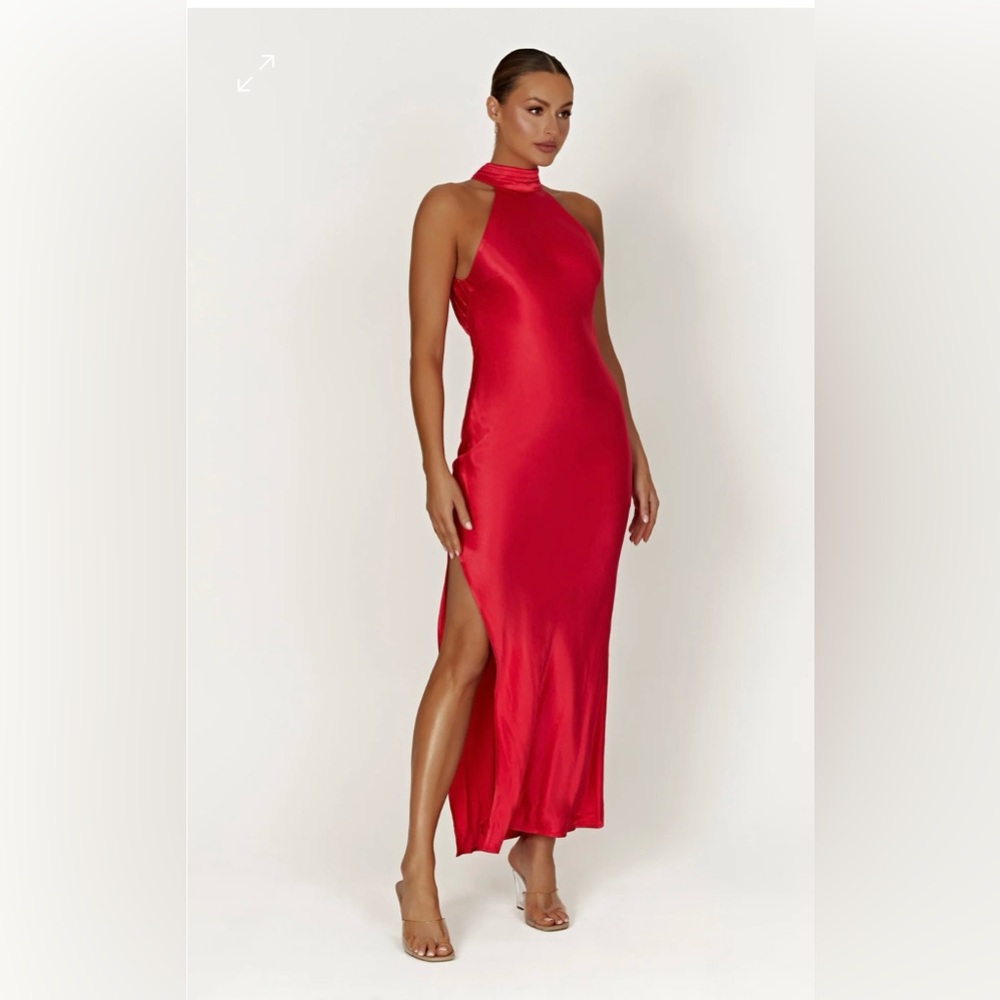 Split Draped Back Dress - image 3